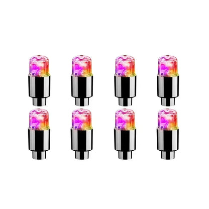 2PCS Colorful LED Wheel Valve Lights Motorcycle Car Wheel Tire Valve Caps Universal Dustproof Bicycle Valve Cover