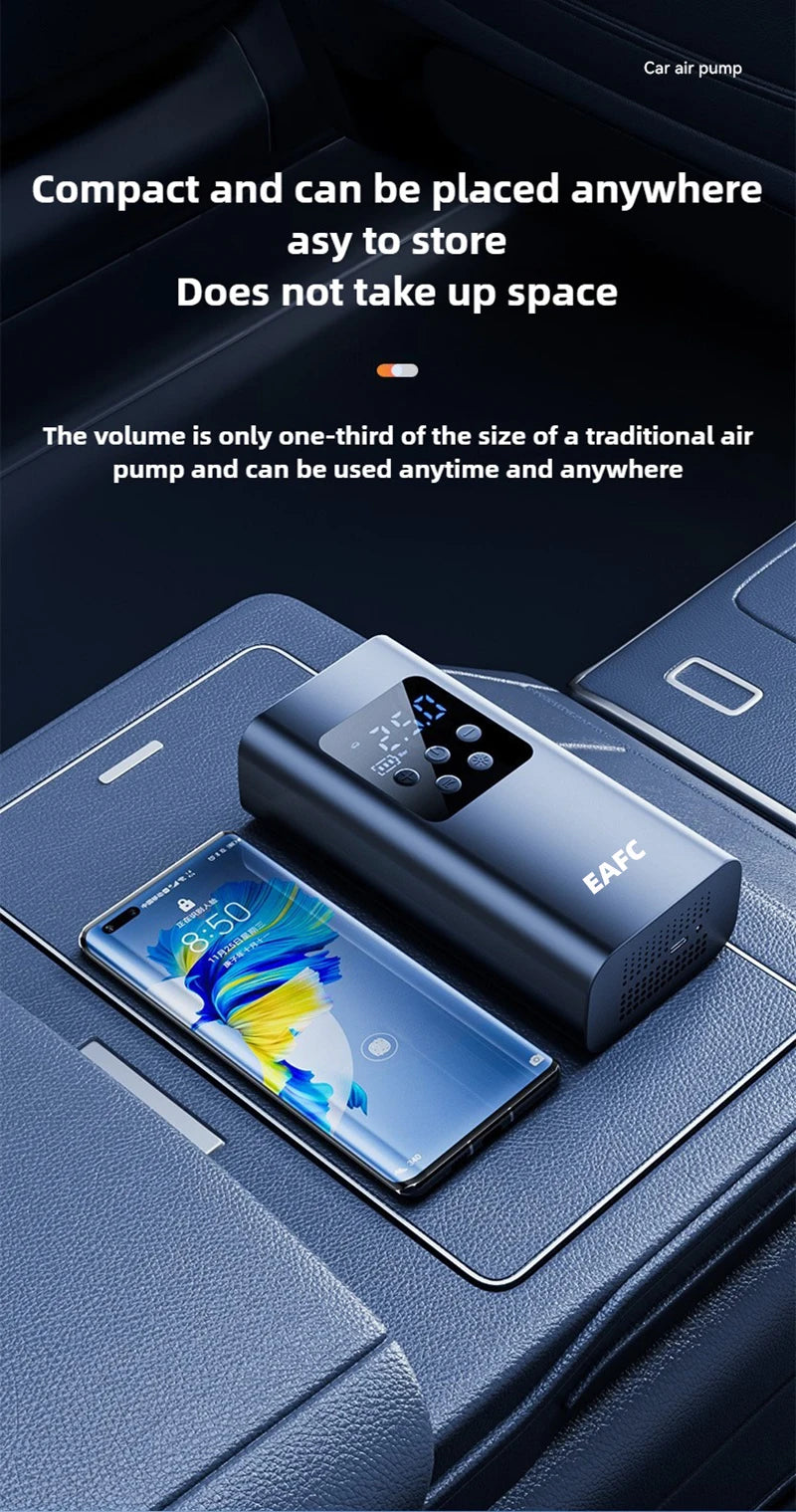 Wireless/Wired Electric Tire Inflator LCD Digital Display Portable Tyre Inflator with LED Light Digital Inflator Inflatable Pump