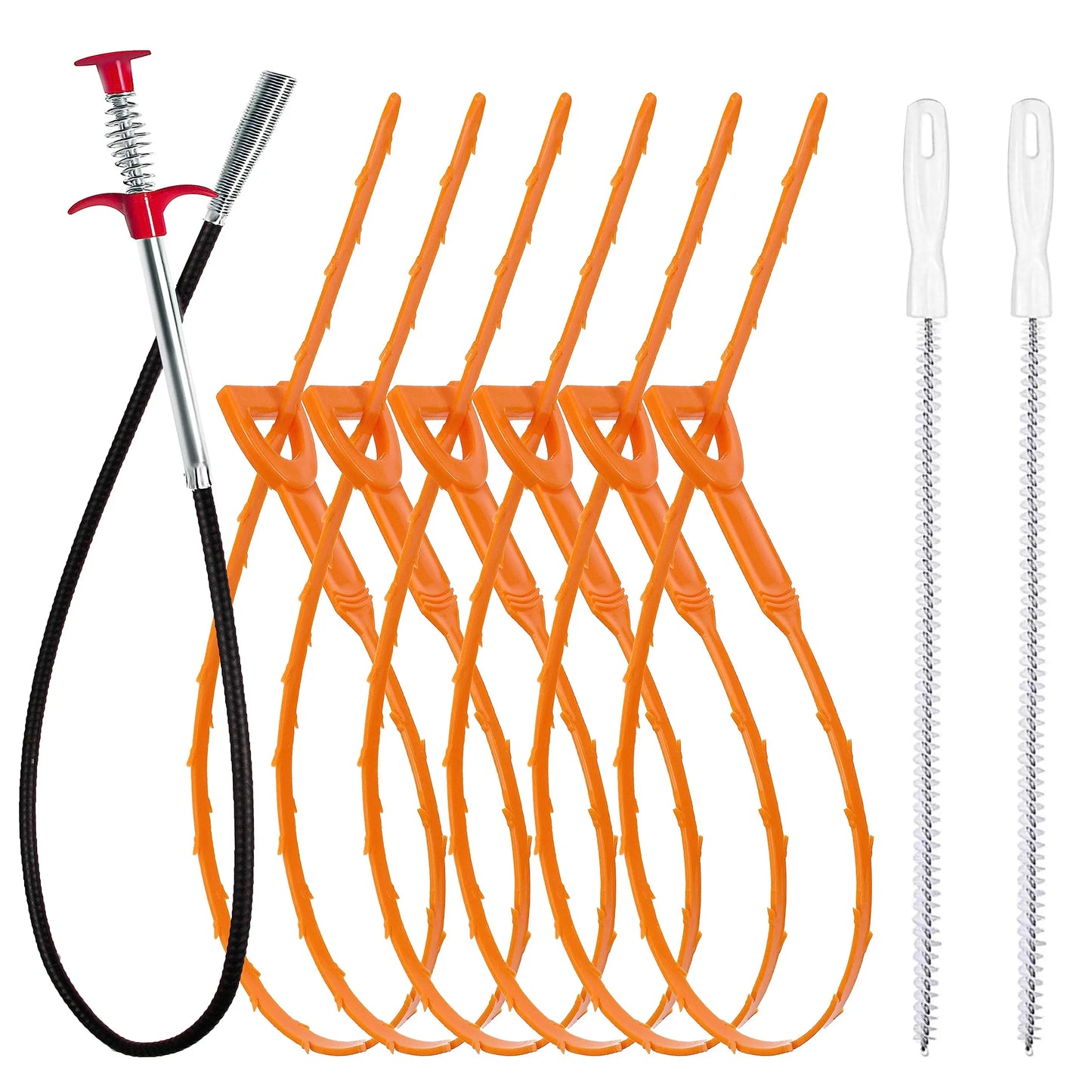 35.5in drain clog remover , 25-inch drain snake dehair remover and cleaning brush , hair catcher drain auger cleaning tool set