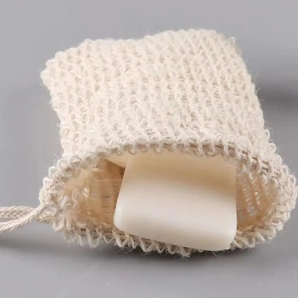 Natural Cotton Linen Foaming Soap Bag Saver Net Mesh Massage Exfoliator Pouch Bathing Bubble Maker Cleaning Tool 1/2/5pcs