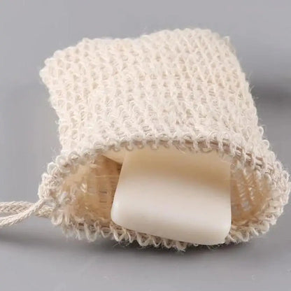 Natural Cotton Linen Foaming Soap Bag Saver Net Mesh Massage Exfoliator Pouch Bathing Bubble Maker Cleaning Tool 1/2/5pcs