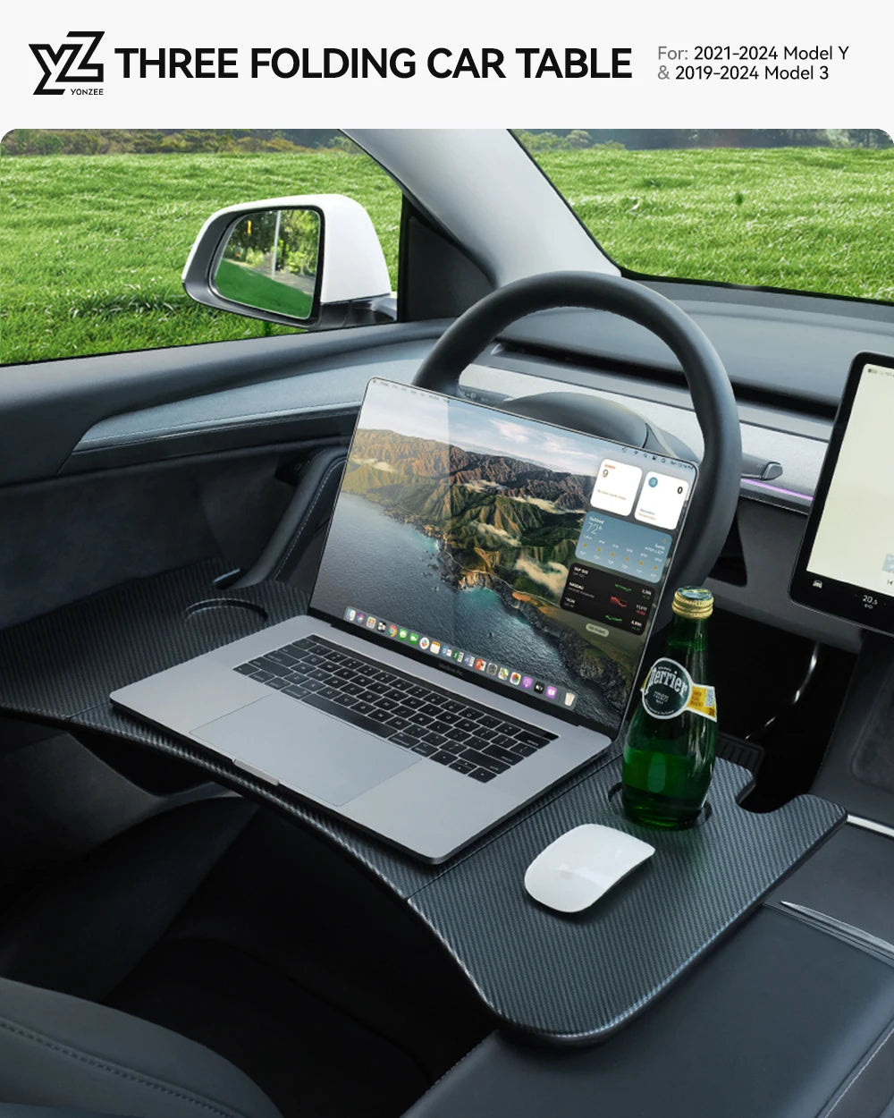 For Tesla Model XS 3 Y Highland Juniper 2018-2025 Steering Wheel Laptop Tray Food Desk Portable Office Table Car Accessories