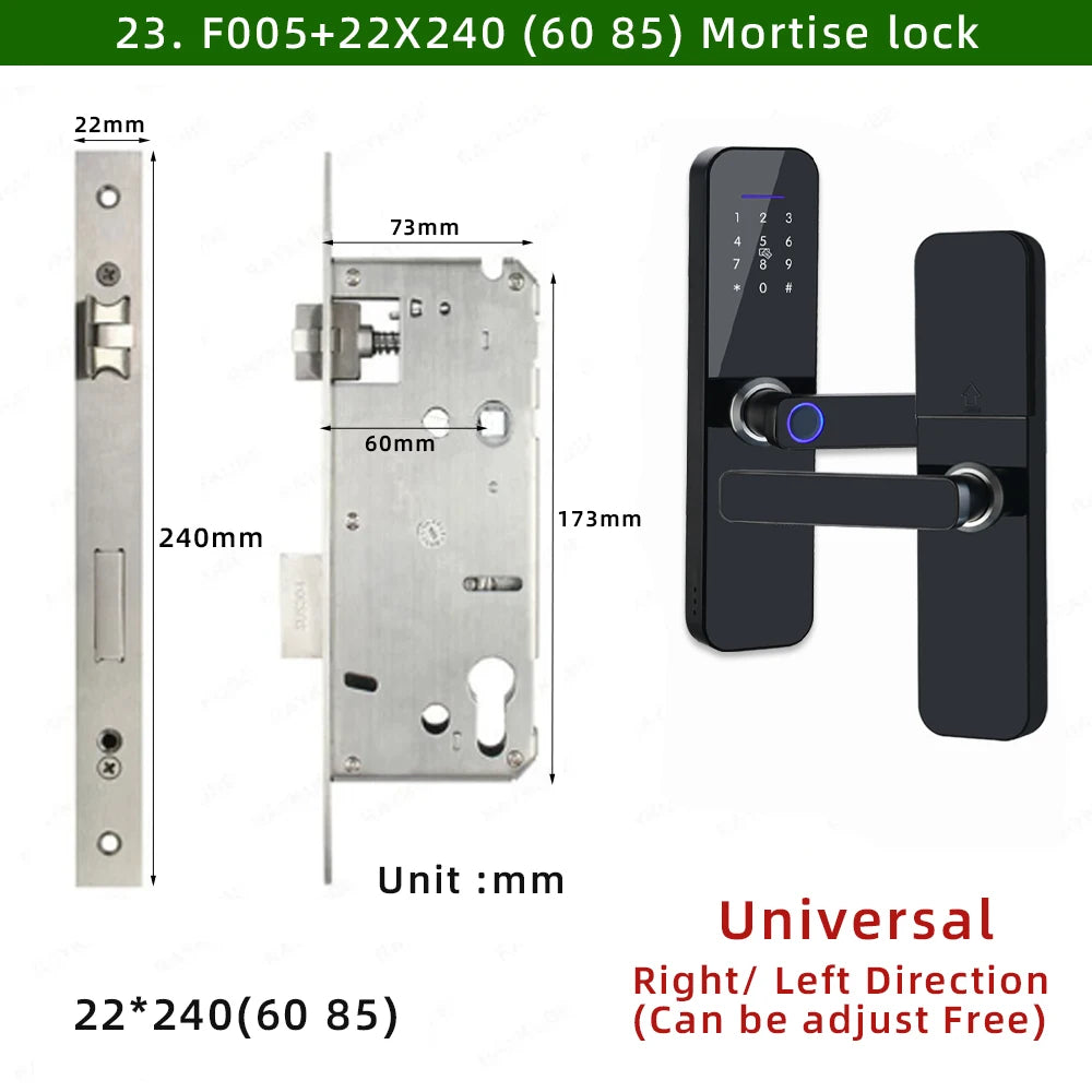 RAYKUBE F005 IP65 Waterproof Tuya Wifi Lock Electronic Smart Door Lock With Fingerprint/Smart Card/Password/Key/APP Unlock