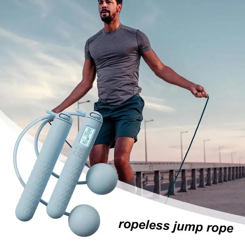 Cordless Jump Rope With Digital Counter Weight Loss Smart Skip Rope Ropeless Skipping Rope Adjustable Weighted Cordless Jump