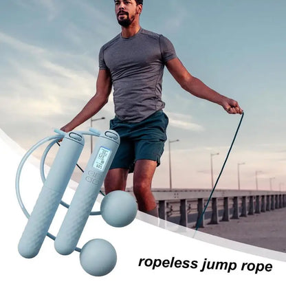 Cordless Jump Rope With Digital Counter Weight Loss Smart Skip Rope Ropeless Skipping Rope Adjustable Weighted Cordless Jump