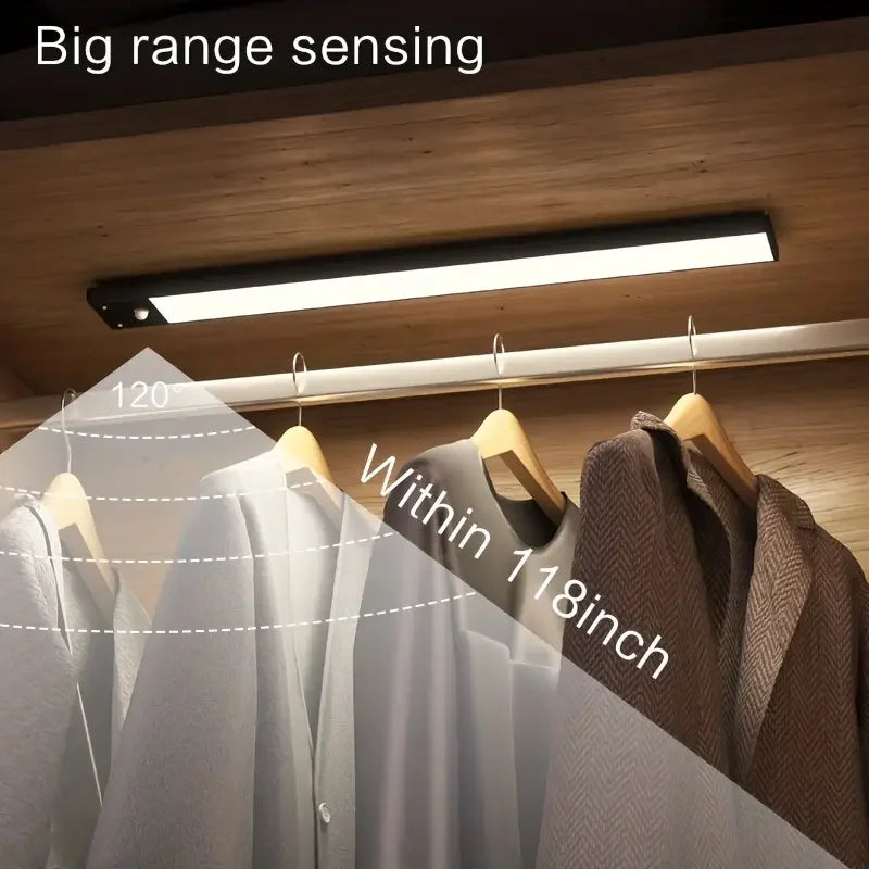 Intelligent Cabinet Light Human Body Induction Light Magnetic Suction Bedroom Bedside Wardrobe Charging Long Strip Night Light