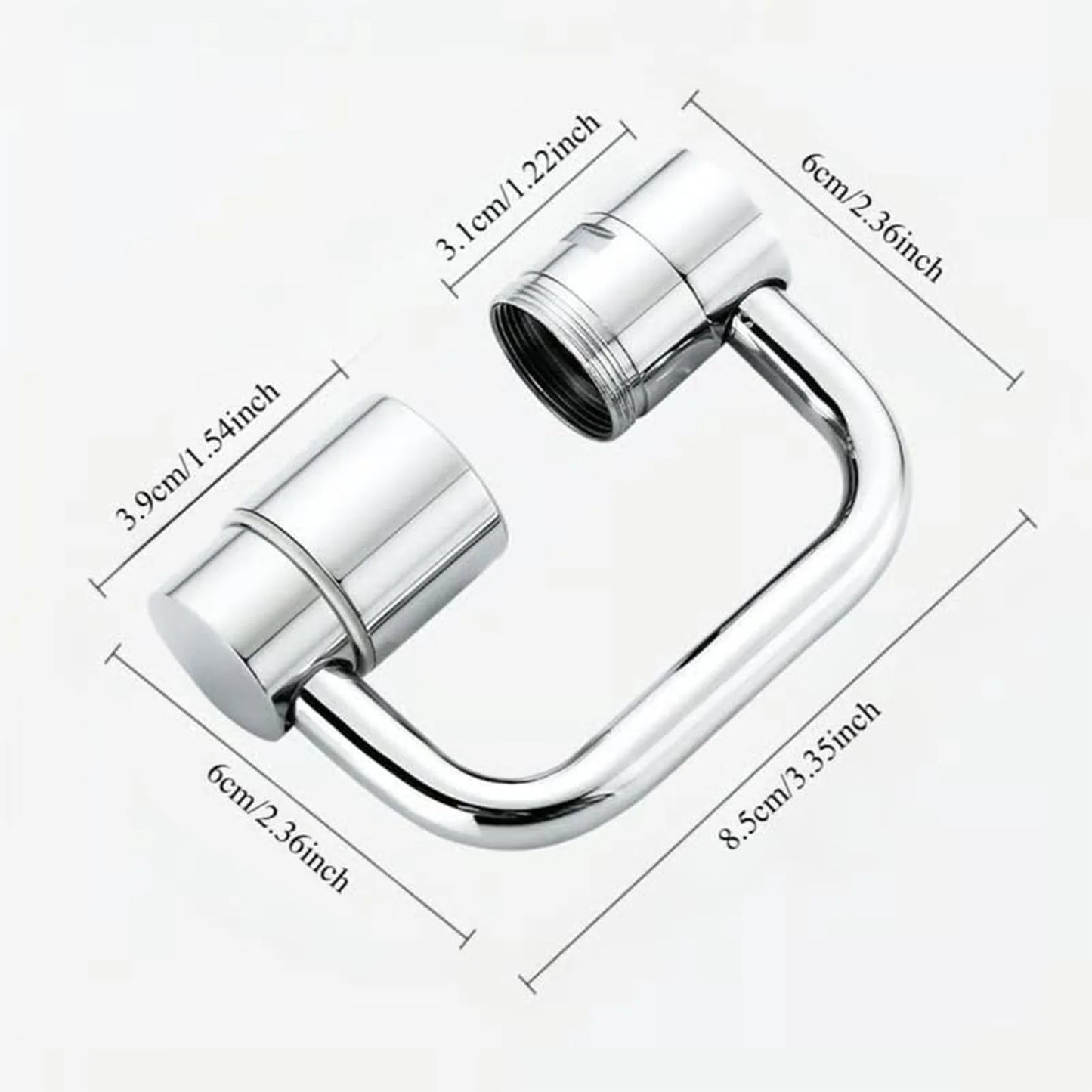 Flexiflow Rotating Faucet Extender Stainless Steel Valve Core Corrosion-Resistant for Kitchen Bathroom Sink Faucets
