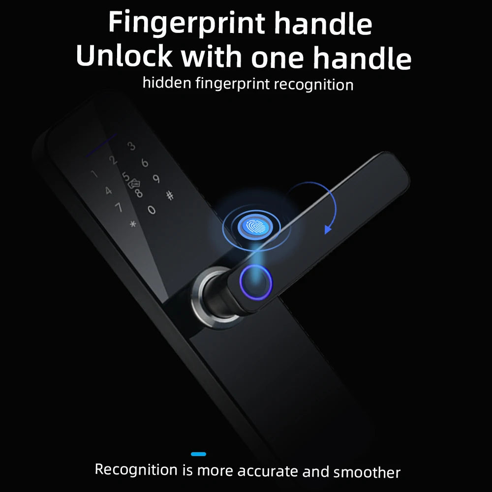 RAYKUBE F005 IP65 Waterproof Tuya Wifi Lock Electronic Smart Door Lock With Fingerprint/Smart Card/Password/Key/APP Unlock