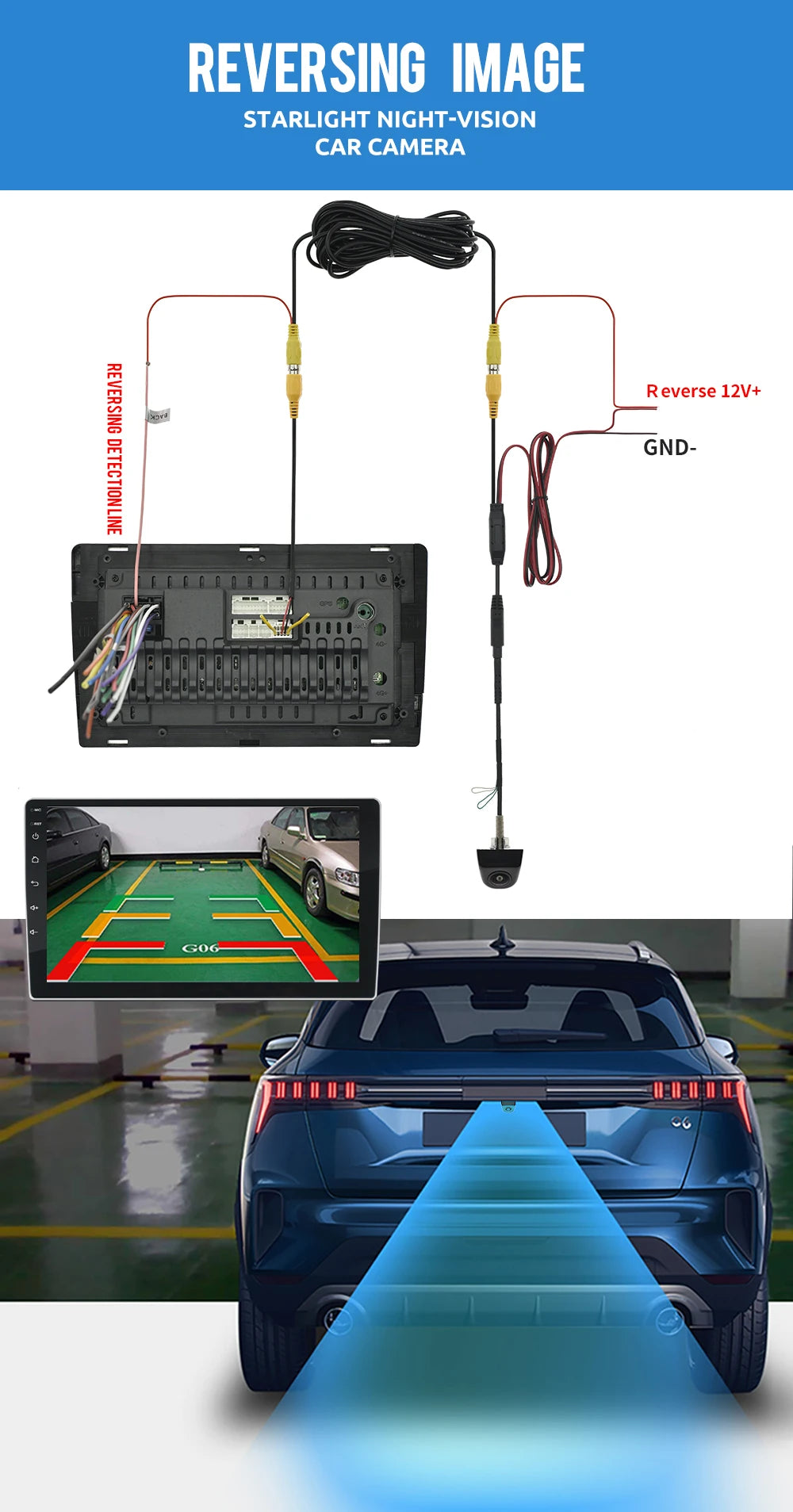 SonyCCD Parking Car Rear View Camera 12V Backup Reverse Fish Eyes Night Vision 170 Degree Angle HD Auto