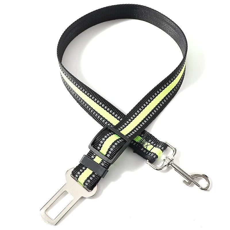 Pets Car Seat Belt, Attaches To Harness & Collar, Adjustable Travel Restraint Fits Small - Large Pups for Safety & Comfort