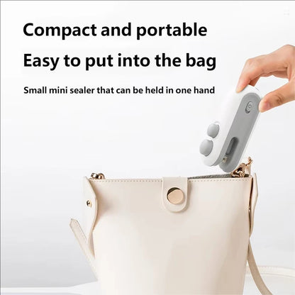 Mini Sealing Machine USB Rechargable Heat Sealer Storage Bag Plastic Package Food Sealer Clip Bag Handheld Food Heat Sealer