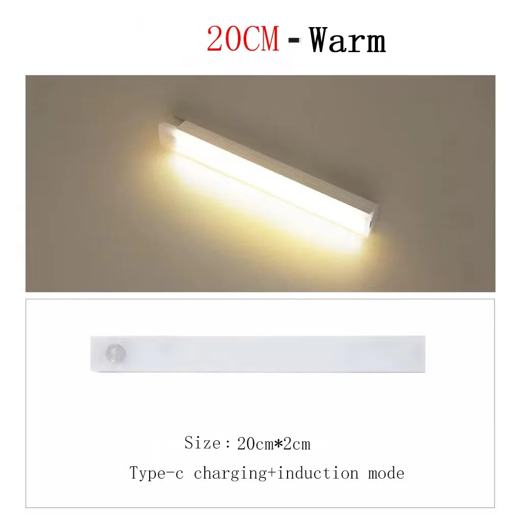Intelligent Cabinet Light Human Body Induction Light Magnetic Suction Bedroom Bedside Wardrobe Charging Long Strip Night Light