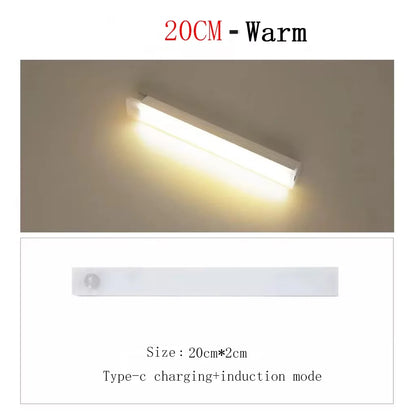 Intelligent Cabinet Light Human Body Induction Light Magnetic Suction Bedroom Bedside Wardrobe Charging Long Strip Night Light