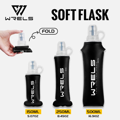 WRELS Sports Water Bottle Large Capacity Motivational Portable Water bottle Outdoor Sport Fitness BPA Free Folding Water Bottle