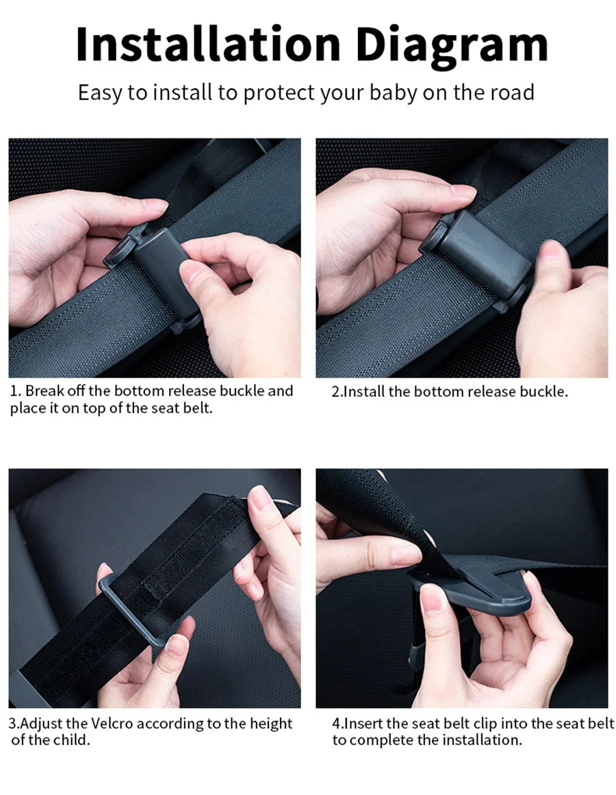 Car Children Shoulder Guard Buckle Seatbelt Adjuster For Kids Child Seat Belt Retainer Adjustment And Fixation Anti-stroke Belt