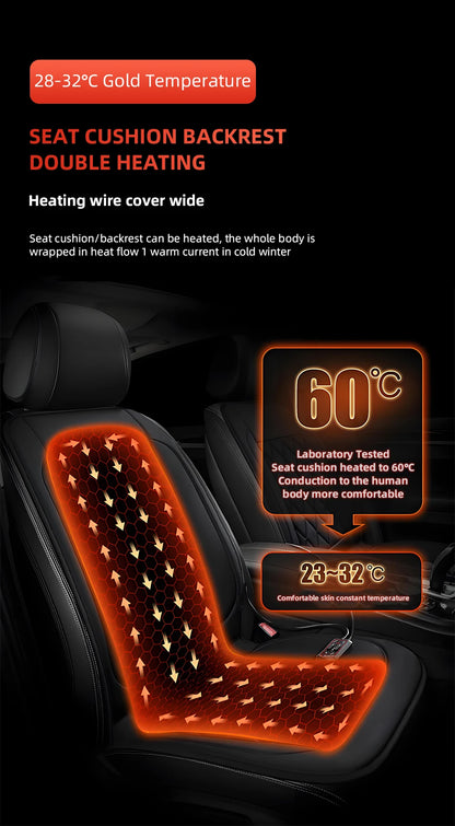 12V Universal Car Heated Seats Cushion Fast Heating Car Seat Covers Warm Winter Car Accessories Heating Pads Available Black＆Red