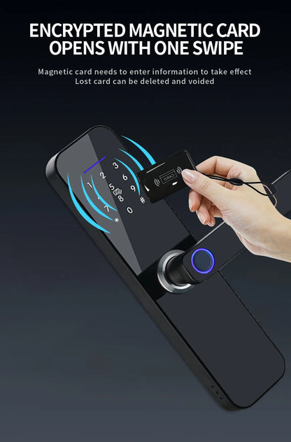 RAYKUBE F005 IP65 Waterproof Tuya Wifi Lock Electronic Smart Door Lock With Fingerprint/Smart Card/Password/Key/APP Unlock