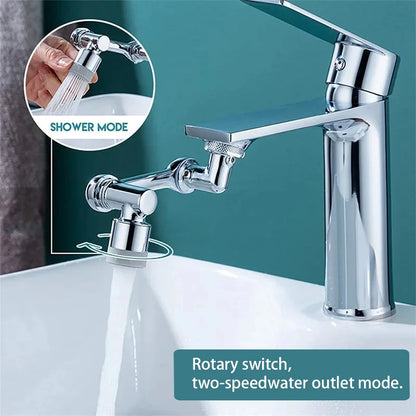 1080° Rotatable Faucet Extender Sprayer Head 2 Modes Universal Bathroom Tap Extend Adapter Aerator