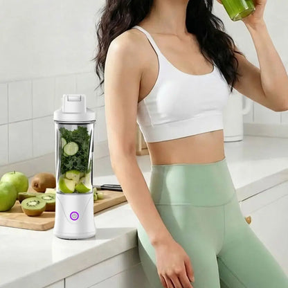 Portable 450ML Capacity Mini Blender Cup USB Charging Plastic Electric Fruit Juicer Cordless Small Fruit Extractor Cup Office