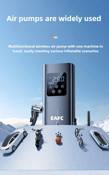 Wireless/Wired Electric Tire Inflator LCD Digital Display Portable Tyre Inflator with LED Light Digital Inflator Inflatable Pump