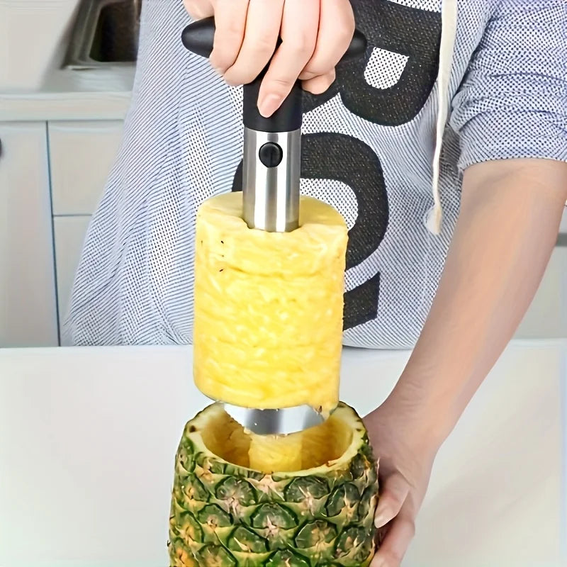 A Stainless Steel Pineapple Corer And Slicer That Is Ergonomically Designed for Comfort. This Multifunctional Tool