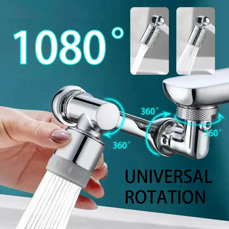 1080° Rotatable Faucet Extender Sprayer Head 2 Modes Universal Bathroom Tap Extend Adapter Aerator