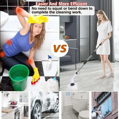 Multifunctional Electric Cleaning Brush Electric Cordless Spin Scrubber Toilet Mops Portable Cleaning Tool For Kitchen/Bathroom