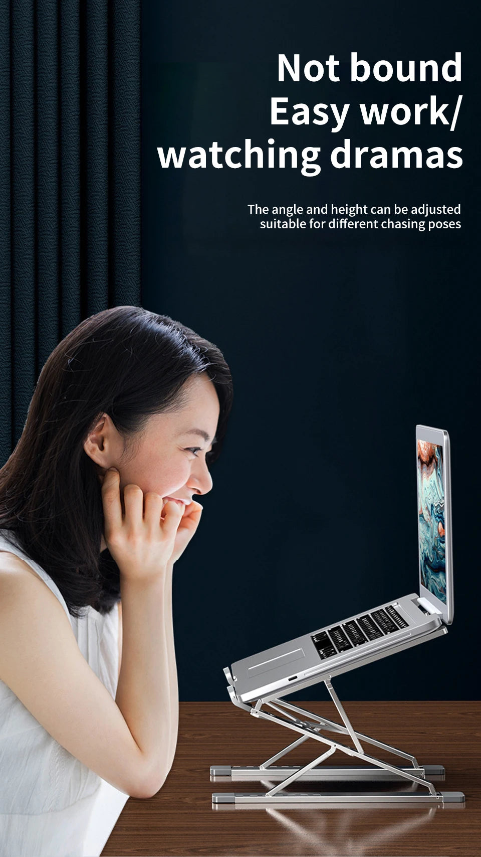 Adjustable Laptop Stand Aluminum For Macbook Levels Double Folding Computer PC Tablet Stand Notebook Pad Holder Heat Dissipation