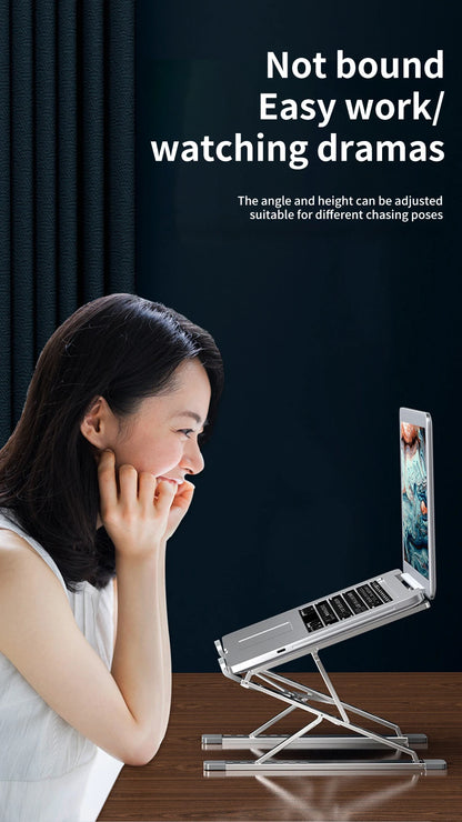 Adjustable Laptop Stand Aluminum For Macbook Levels Double Folding Computer PC Tablet Stand Notebook Pad Holder Heat Dissipation
