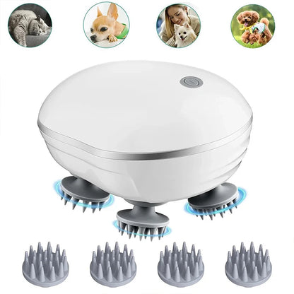 Electric Scalp Massager Head Massage Device Adjustable Speed Deep Tissue Vibration Hair Growth Relaxation Waterproof Tool