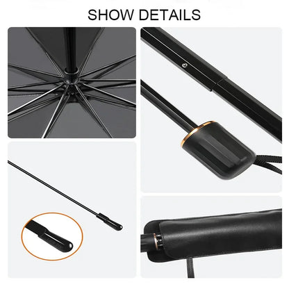 Car Windshield Sun Shade, Foldable Umbrella Sunshade/Cover for Most Cars Reflective Sunshade for Car Front Windshield