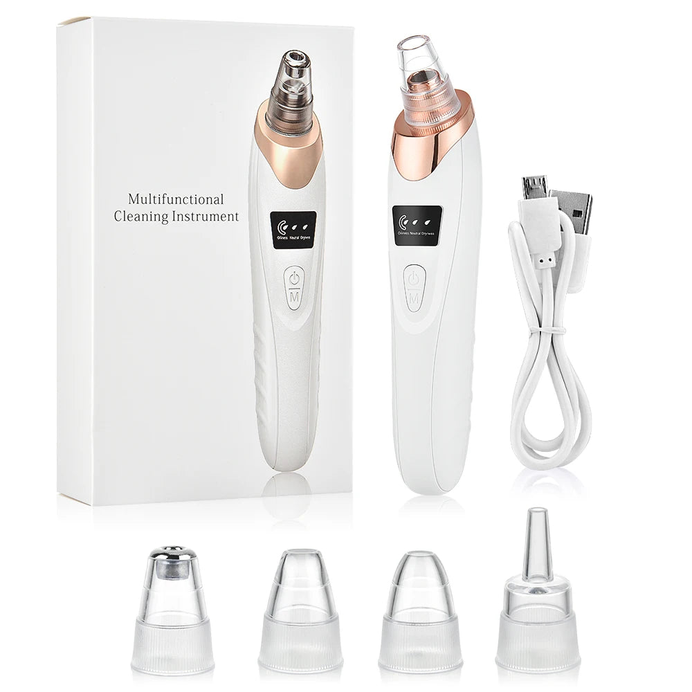 Electric Vacuum Blackhead Remover EMS Ultrasonic Skin Scrubber Spatula Pimple Acne Needle Tool Facial Pore Cleaner Skin Care Set