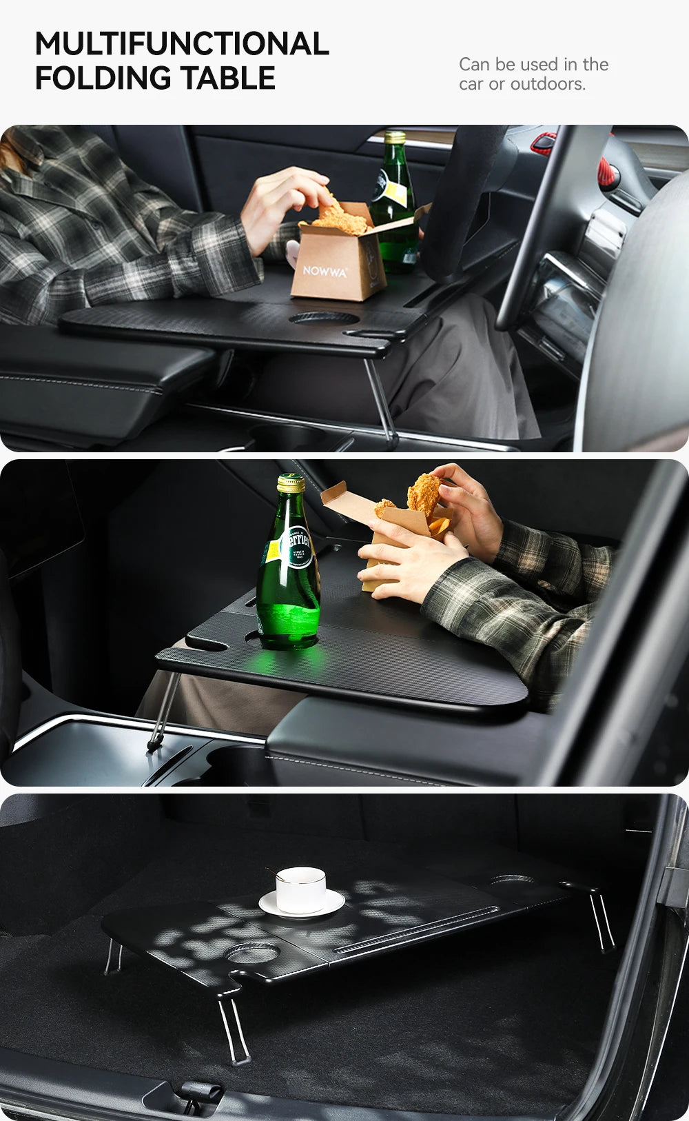 For Tesla Model XS 3 Y Highland Juniper 2018-2025 Steering Wheel Laptop Tray Food Desk Portable Office Table Car Accessories
