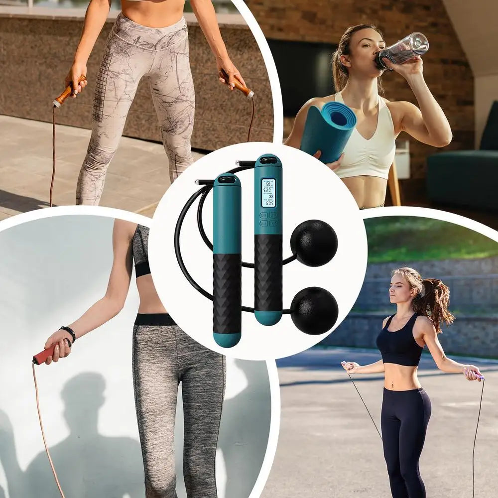 Cordless Jump Rope With Digital Counter Weight Loss Smart Skip Rope Ropeless Skipping Rope Adjustable Weighted Cordless Jump