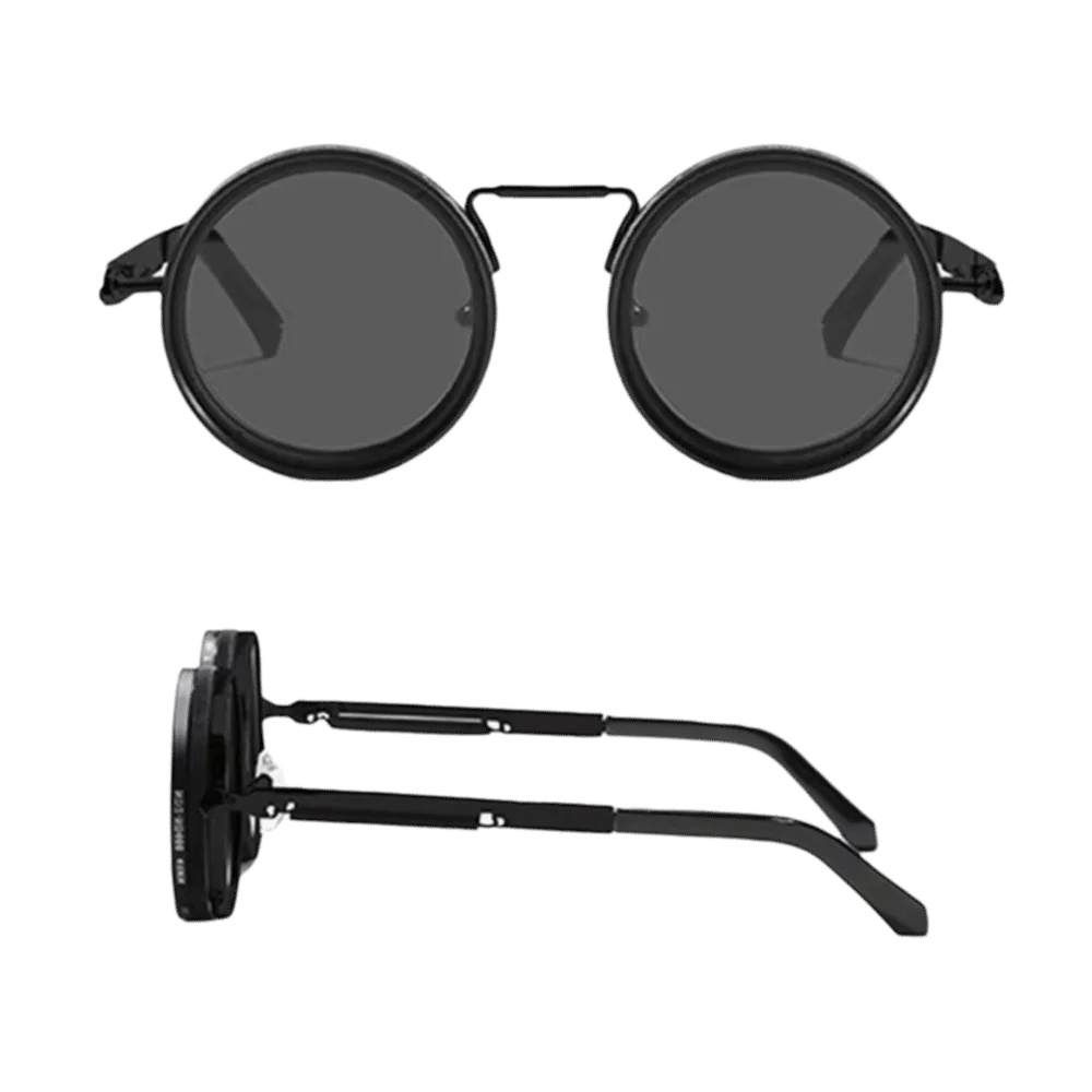 Round Frame Fishing Sunglasses Anti UV Protection Manual Rotating Adjustable Dimming Glasses TAC Metal ND Filter Sunglasses