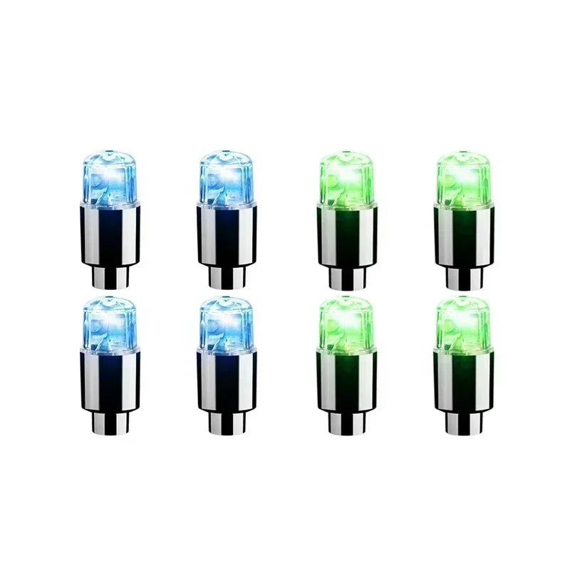 2PCS Colorful LED Wheel Valve Lights Motorcycle Car Wheel Tire Valve Caps Universal Dustproof Bicycle Valve Cover