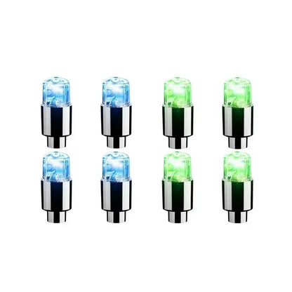 2PCS Colorful LED Wheel Valve Lights Motorcycle Car Wheel Tire Valve Caps Universal Dustproof Bicycle Valve Cover
