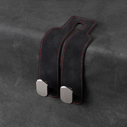 Quality Car Headrest Hook Premium Suede Rear Seat Hanging Dual Hook 20KG Large Load-Bearing Alloy Hook Hanger Universal