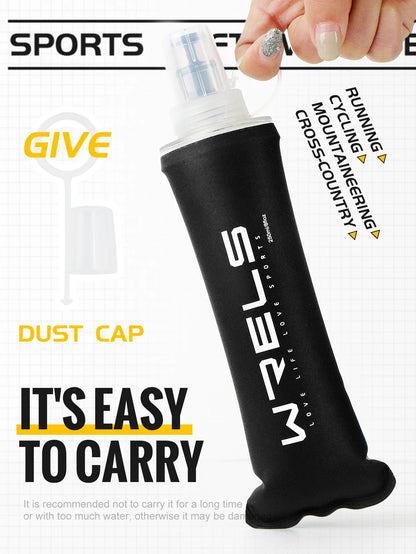 WRELS Sports Water Bottle Large Capacity Motivational Portable Water bottle Outdoor Sport Fitness BPA Free Folding Water Bottle