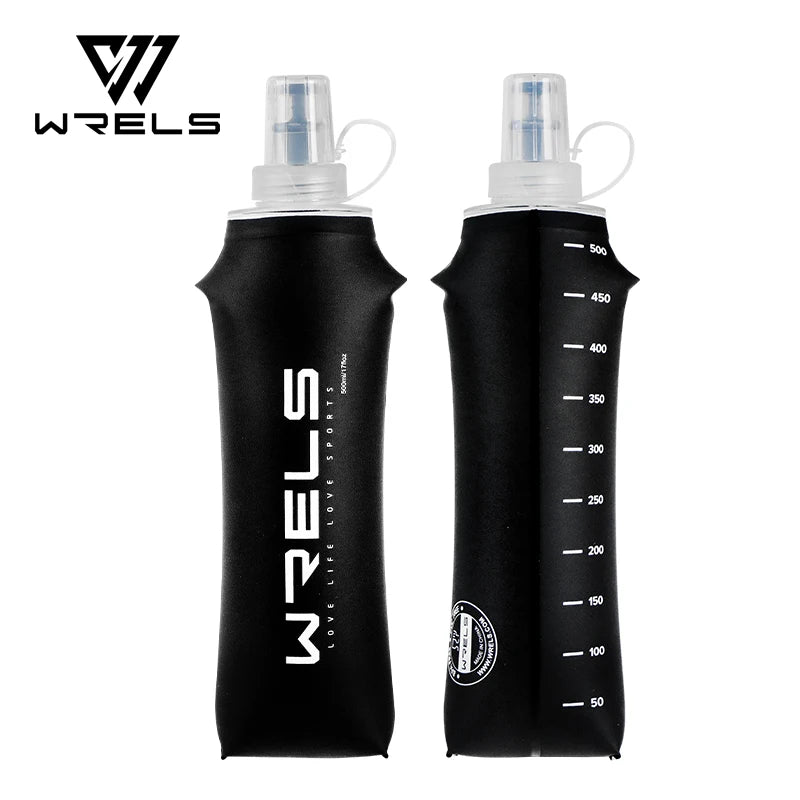 WRELS Sports Water Bottle Large Capacity Motivational Portable Water bottle Outdoor Sport Fitness BPA Free Folding Water Bottle