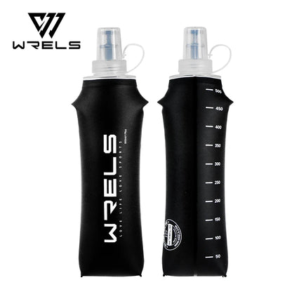 WRELS Sports Water Bottle Large Capacity Motivational Portable Water bottle Outdoor Sport Fitness BPA Free Folding Water Bottle
