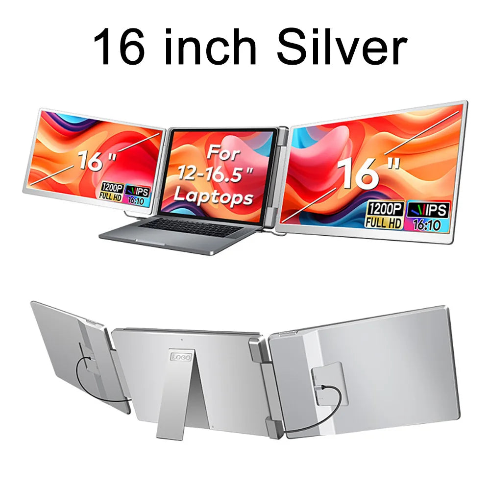 FHD IPS Gaming Series Portable LCD Backlit Monitor High-Definition Dual Triple Screen Extender for Productivity Visture