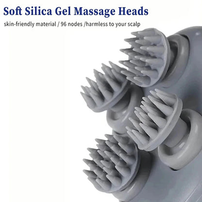 Electric Scalp Massager Head Massage Device Adjustable Speed Deep Tissue Vibration Hair Growth Relaxation Waterproof Tool