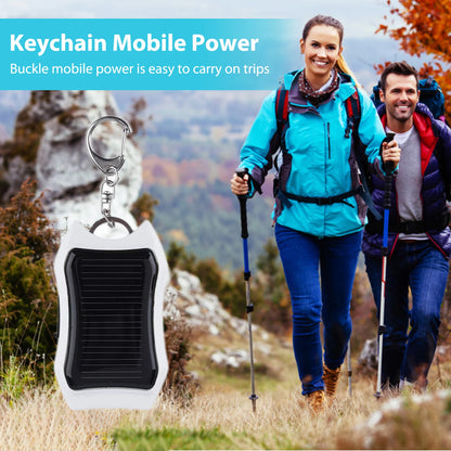 Keychain Fast Charging Power Supply USB External Solar 950mAH Cell Phone Backup Power Bank Charging Equipment for Hiking Travel