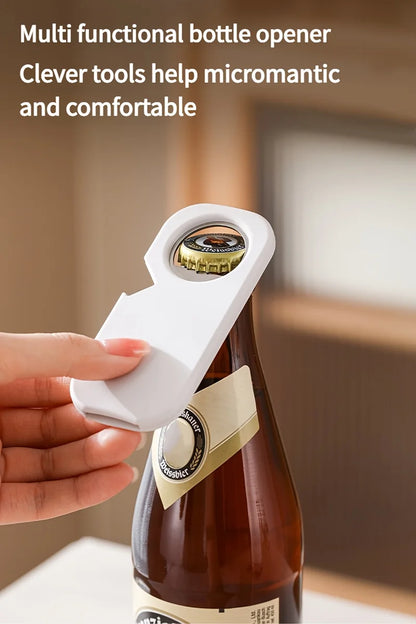 3-in-1 Magnetic Bottle Opener & Can Opener - Stainless Steel Multi-Functional Kitchen Tool for Beer, Soda, and Beverages