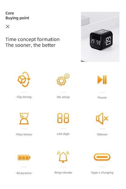 New learning timer Kitchen cooking countdown reminder digital alarm clock intelligent time management