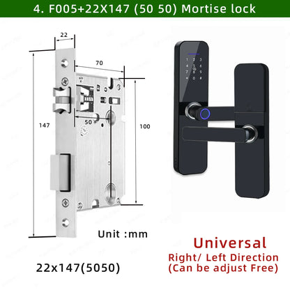 RAYKUBE F005 IP65 Waterproof Tuya Wifi Lock Electronic Smart Door Lock With Fingerprint/Smart Card/Password/Key/APP Unlock