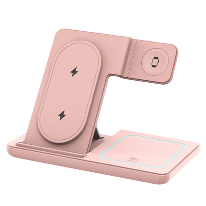 3 In 1 Foldable Wireless Charger Stand LED Fast Charging Station for Samsung S25 S24 S23 Galaxy Watch 2-8 Active Buds Pro