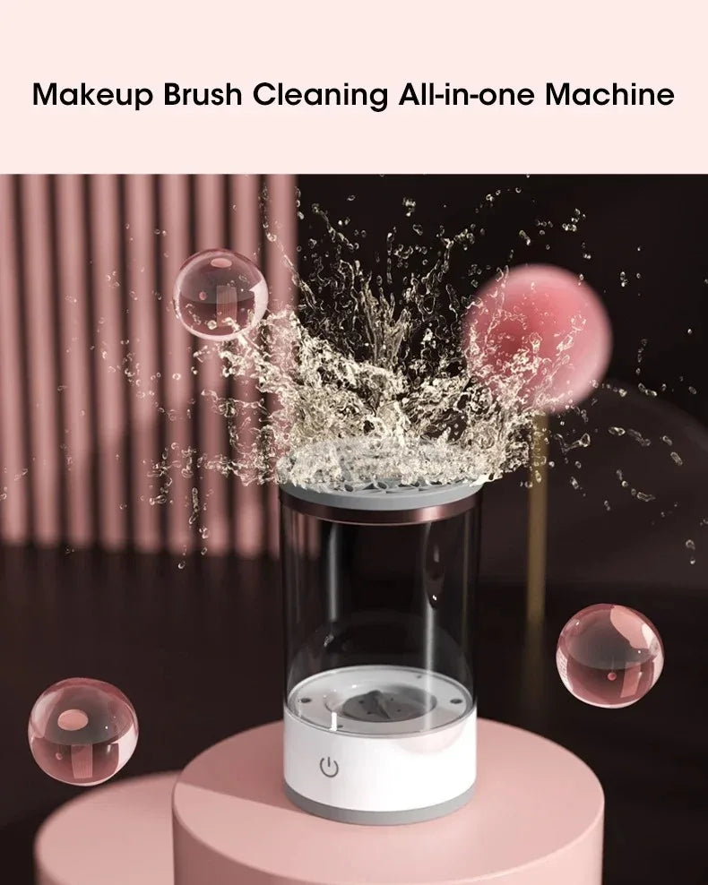 3 In 1 Automatic Electric Makeup Brush Cleaner For Women Quick Dry Spinner Tool Lazy Cleaning Brush Holder Stand