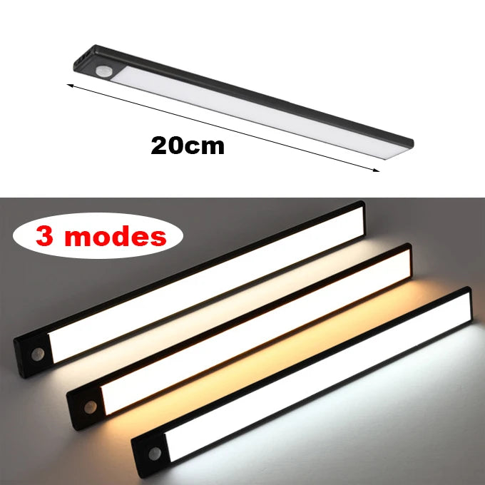 Intelligent Cabinet Light Human Body Induction Light Magnetic Suction Bedroom Bedside Wardrobe Charging Long Strip Night Light